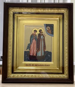 Икона «Петр и Феврония» в резном киоте Буденновск